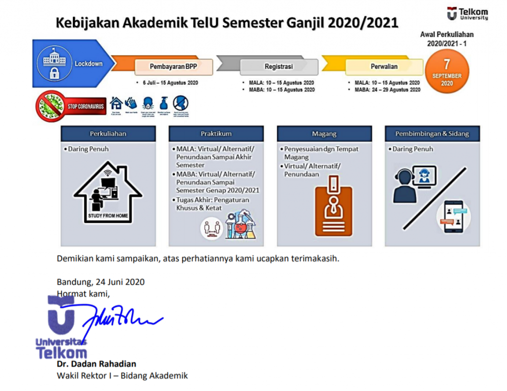 KEBIJAKAN AKADEMIK TELKOM UNIVERSITY SEMESTER GANJIL